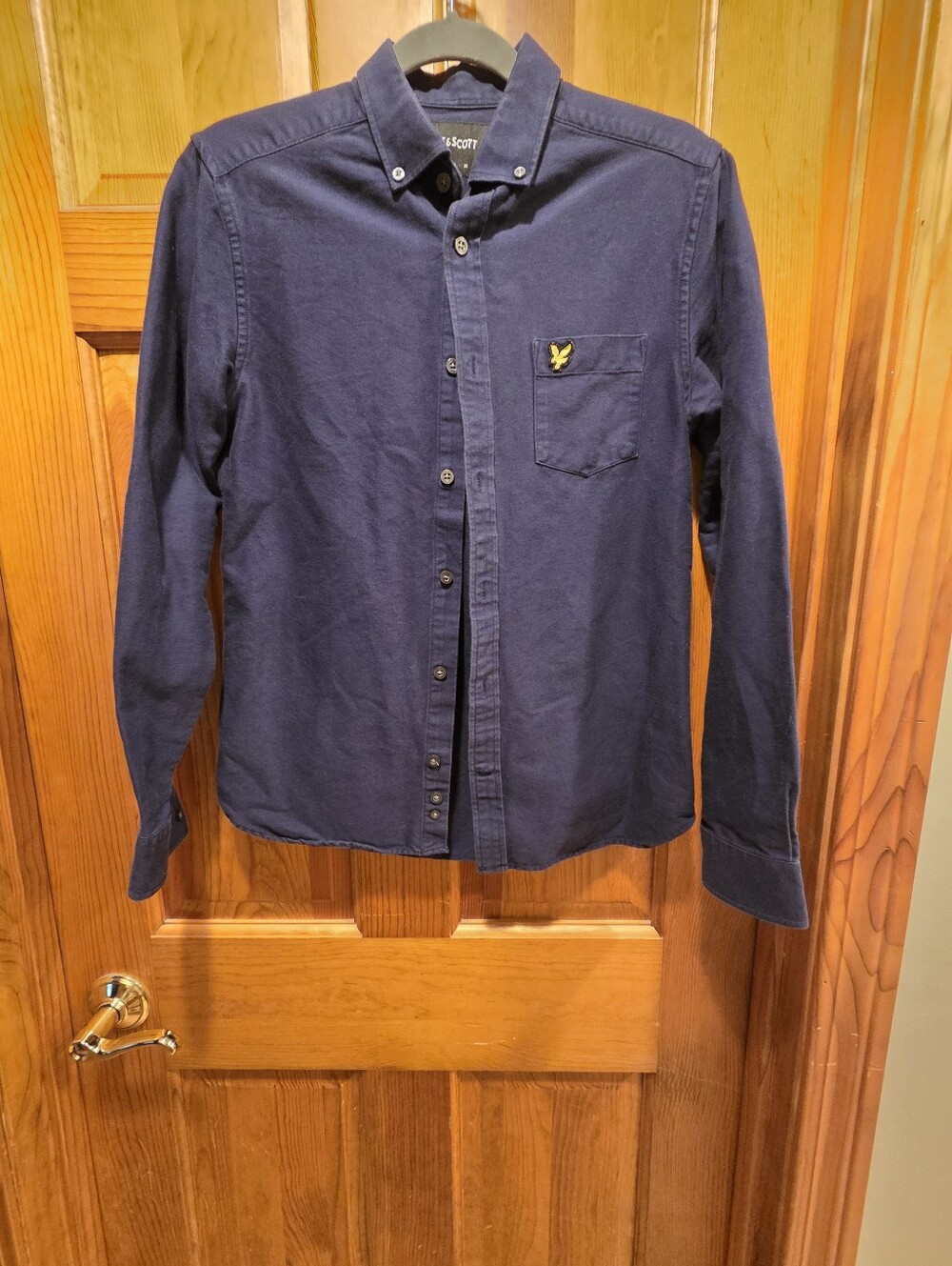 Lyle & Scott Navy Button-Down Long Sleeve Shirt with Chest Logo